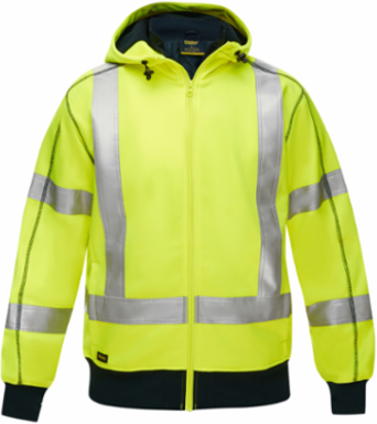 ANSI Type R Class 3 CSA Z96 X-Back Full Zip Hooded Sweatshirt with Sherpa Lining