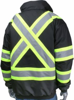 ANSI Type O Class 1 and CAN/CSA Z96 Two-Tone X-Back Full Zip Bomber Jacket