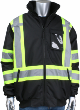 ANSI Type O Class 1 and CAN/CSA Z96 Two-Tone X-Back Full Zip Bomber Jacket