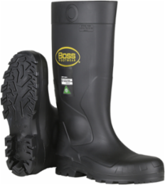 Black PVC Full Safety Steel Toe and Midsole Boot