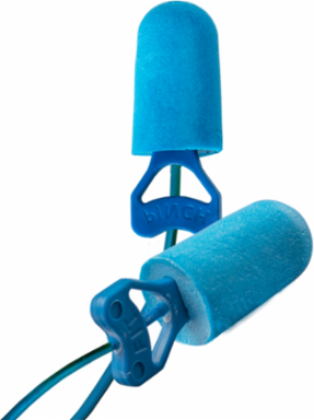 Metal Detectable Disposable Bio-based Corded Foam Ear Plug with Pinchfit™ Technology - NRR 32, Blue, OS