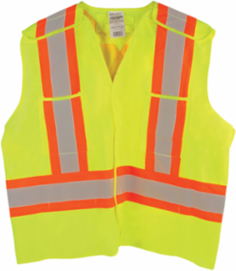 ANSI Type R Class 2 and CSA Z96 Two-Tone X-Back Breakaway Vest with "D" Ring Access