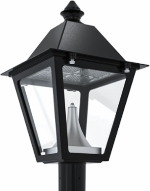 Area Light LED CCM-LED41 41W 120-277V 3000K Type V Distribution Sand Textured Black Finish Dimmable Clear Lens with Photocell