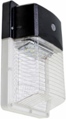 Wall Light LED WLE-LED12 12W 120-277V 4000K Matte Black Finish with Photocell Clear Lens