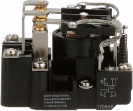Power Relay, DPDT, open cover type, screw terminal, 40A, 120V AC, 2 C/O