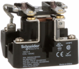Power Relay, DPST-NO, open cover type, screw terminal, 40A, 120V AC, 2NO