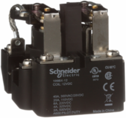Power relay, SE Relays, DPDT, 40A, 12 VDC, magnetic blowout, open type