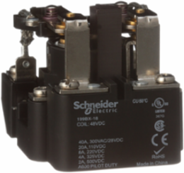 Power relay, SE Relays, DPDT, 40A, 24 VDC, magnetic blowout, open type, heavy duty