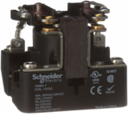 Power relay, SE Relays, DPST, 40A, 12 VDC, magnetic blowout, open type