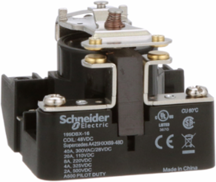 Power relay, SE Relays, SPST-DM, 40A, 48 VDC, magnetic blowout