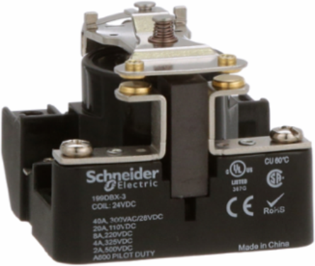 Power relay, SE Relays, SPST-DM, 40A, 24 VDC, magnetic blowout