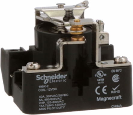Power relay, SE Relays, SPDT, 40A, 12 VDC, open type, heavy duty