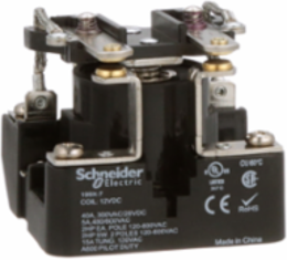 Power Relay, DPST-NO, open cover type, screw terminal, 40A, 12V DC, 1NO