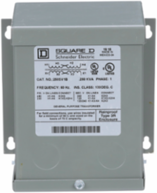 Dry Sealed Transformer 0.25 kVA 1 Phase 240/480V NEMA 3R Wall Mounted