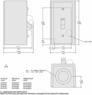 Manual Starter 1 HP, 16A, NEMA 1, Toggle Switch, Green Indicator