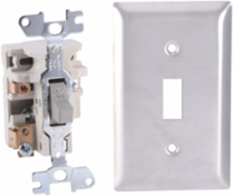 Manual Starter, 1 Pole, 1 HP at 277VAC, 16A, Stainless Steel Flush
