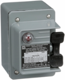 Manual Motor Starter 1 HP, NEMA 4, 2 Poles, 16A, Red Indicator