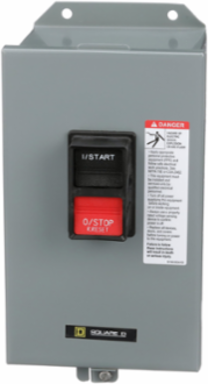 Manual Motor Starter, NEMA Size M-0, 2 Pole, 2 HP, 600 VAC, NEMA 12 Enclosure