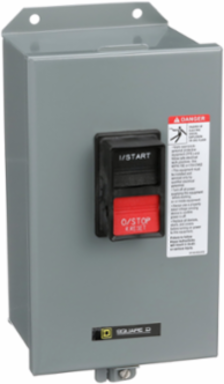Manual Motor Starter, NEMA Size M-0, 2 Pole, 2 HP, 600 VAC, NEMA 12 Enclosure