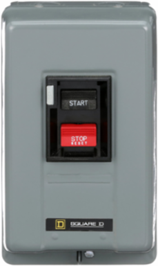Manual Motor Starter, 2 HP at 230VAC, NEMA Size M-0, 600 VAC