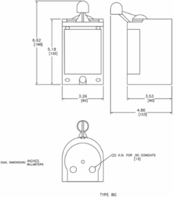 Reversing Drum Switch 5 HP 575 VAC NEMA 1, 3 Pole, UL & CSA Certified