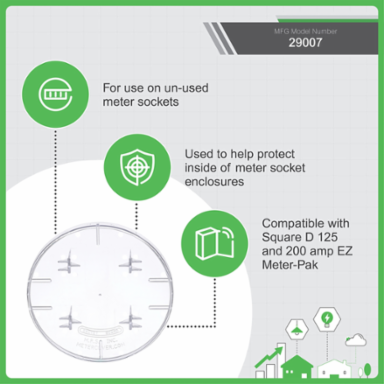 EZ Meter-Pak Lexan Closing Plate for Ring/Ringless Meters 7 Inch x 1.7 Inch
