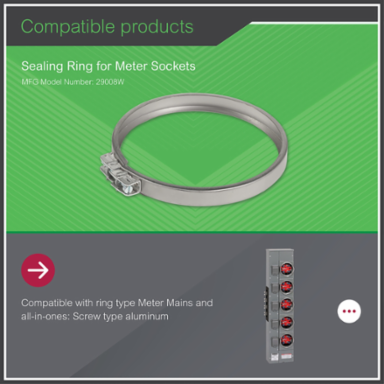 EZ Meter-Pak Sealing Ring, Aluminum, Ringed Socket, 7.5 Inch