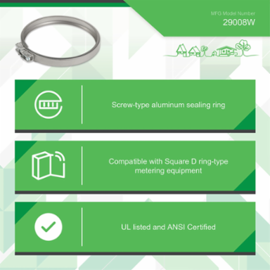 EZ Meter-Pak Sealing Ring, Aluminum, Ringed Socket, 7.5 Inch