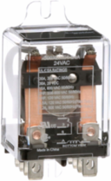 Power relay, SE Relays, DPDT, 30A, 24 VAC, side flange cover