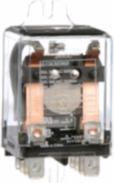 Power Relay, DPDT, side flange cover, quick connections terminals, 30A, 24V DC, 2NO + 2NC