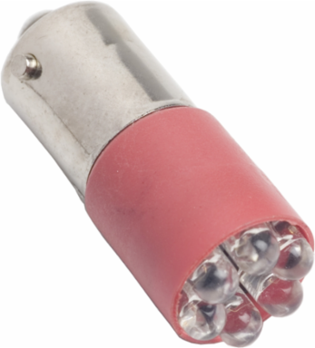 30mm push button, Type K, red super bright LED bulb, BA9 base, marked BSD 1318 6UR
