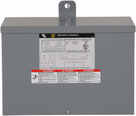 Dry Type Transformer 6kVA 3 Phase 480V/240V NEMA 3R Wall Mounted