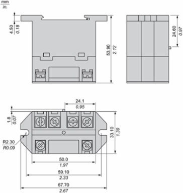 Power relay, SE Relays, 25A, 2NO, 120VAC, LED push button, screw terminals, DIN or panel mount