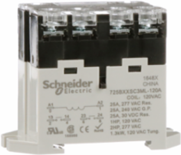 Power relay, SE Relays, 25A, 2NO, 120VAC, LED push button, screw terminals, DIN or panel mount