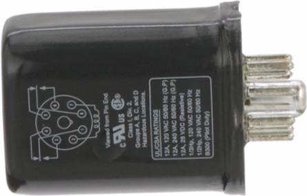 Relay, General Purpose Relays, DPDT, hermetically, hazardous location series, octal terminal 8 pins, 12A, 12V DC, 2NC + 2NO