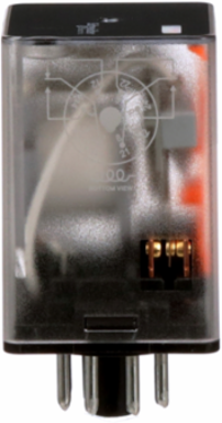Plug-in electromechanical relay, General Purpose Relays, DPDT, clear cover, octal terminal 8 pins, 10A, 120V AC, 2NC + 2NO