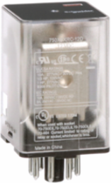 General purpose relay, SE Relays, 750R, DPDT, 10A, 12 VDC, octal terminal 8 pins, clear cover