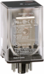 General purpose relay, SE Relays, 750R, DPDT, 10A, 240 VAC, octal terminal 8 pins, clear cover