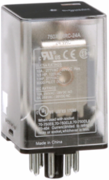 General purpose relay, SE Relays, 750R, DPDT, 10A, 24 VAC, octal terminal 8 pins, clear cover