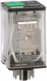 General purpose relay, SE Relays, 750R, DPDT, 10A, 12 VDC, octal terminal 8 pins, clear cover with LED, lock push button