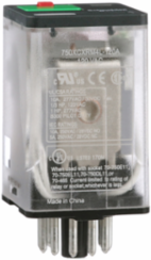 General purpose relay, SE Relays, 750R, 3PDT, 10A, 120VAC, octal terminal 11 pins, LED clear cover, lock push button