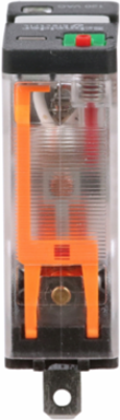 Power Relay, General Purpose Relays, SPDT, LED clear cover, lock push button, faston terminal, 15A, 120V AC, 1NO + 1NC