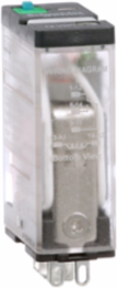 Power Relay, General Purpose Relays, SPDT, LED clear cover, lock push button, faston terminals, 15A, 12V DC, 1NO + 1NC