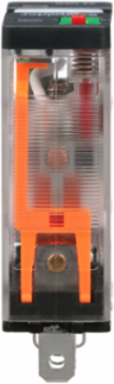 Power Relay, General Purpose Relays, SPDT, LED clear cover, lock push button, faston terminals, 15A, 24V AC, 1NC + 1NO