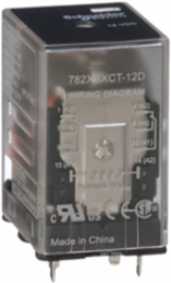 Power Relay, General Purpose Relays, DPDT, clear cover, pins for printed circuit board, 15A, 12V DC, 2NO + 2NC