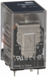 Power relay, SE Relays, 15A, DPDT, 24 VDC, clear cover, Faston terminlas