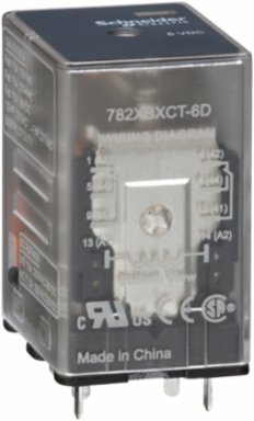 Power relay, SE Relays, 15A, DPDT, 6V, DC, clear cover, Faston terminlas