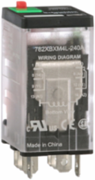 Power relay, SE Relays, 15A, DPDT, 240 VAC, cover with locking push button and LED