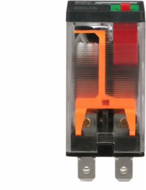 Power Relay, General Purpose Relays, DPDT, LED clear cover, lock push button, faston terminals, 15A, 12V DC, 2NO + 2NC
