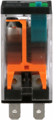 Power Relay, General Purpose Relays, DPDT, LED clear cover, lock push button, faston terminals, 15A, 24V DC, 2NO + 2NC